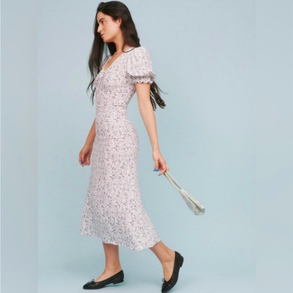 Reformation Trisha Dress in Johanna size 0 Lavender Floral Midi Dress
